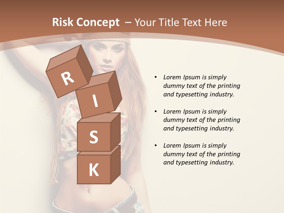 A Beautiful Woman In A Bikini Posing For A Picture PowerPoint Template