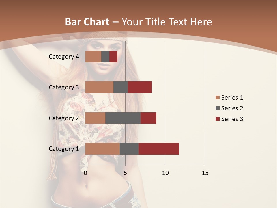 A Beautiful Woman In A Bikini Posing For A Picture PowerPoint Template