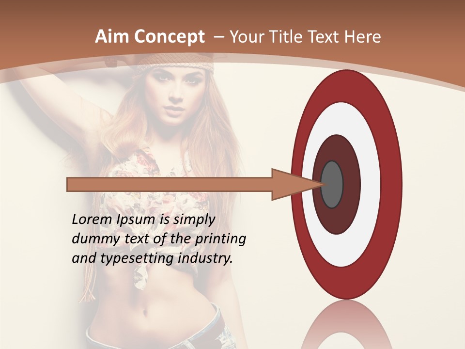 A Beautiful Woman In A Bikini Posing For A Picture PowerPoint Template