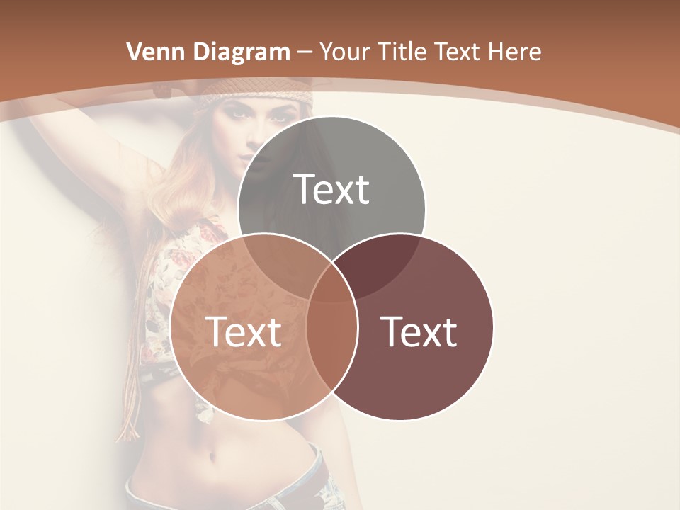 A Beautiful Woman In A Bikini Posing For A Picture PowerPoint Template