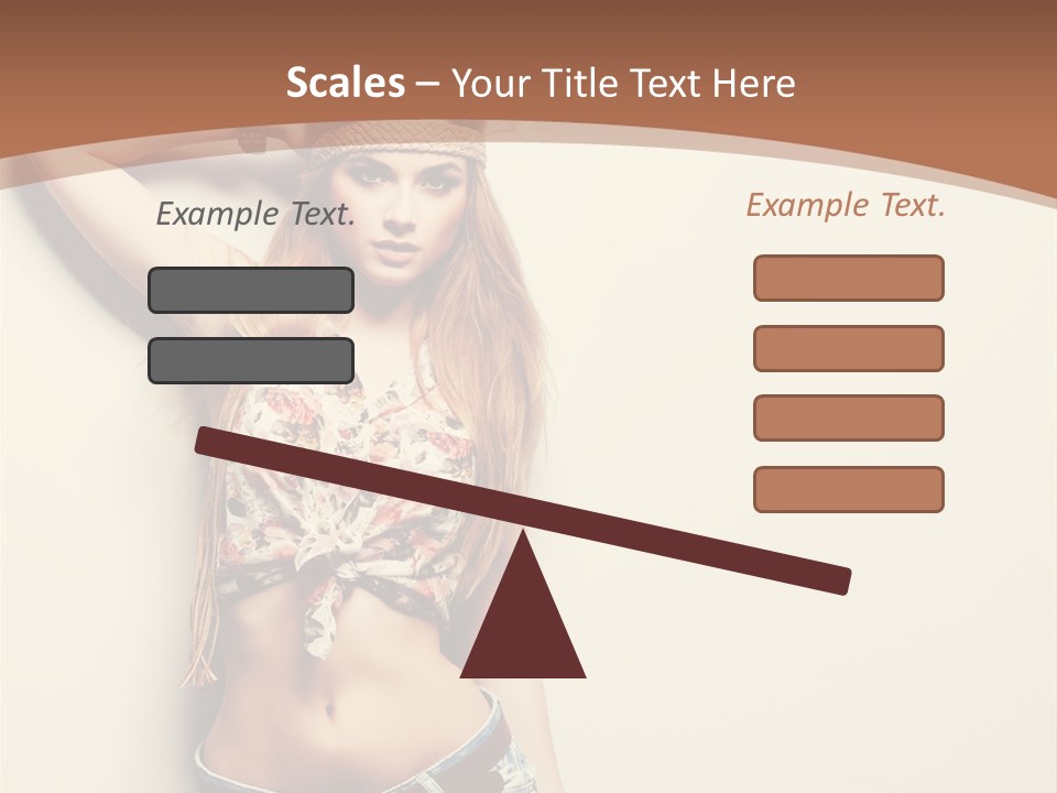 A Beautiful Woman In A Bikini Posing For A Picture PowerPoint Template