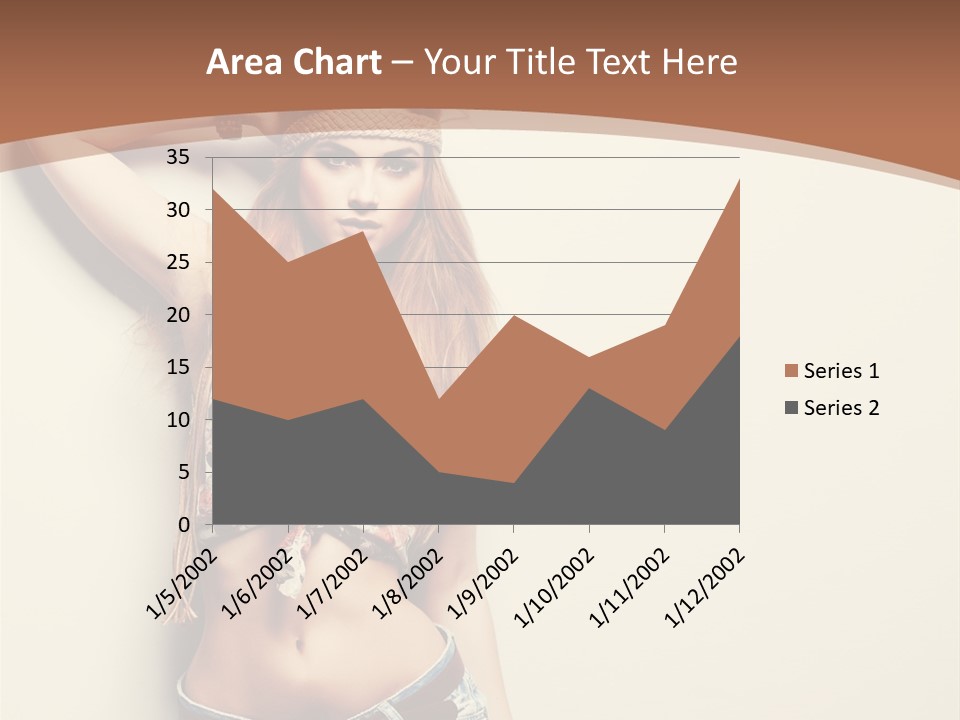 A Beautiful Woman In A Bikini Posing For A Picture PowerPoint Template