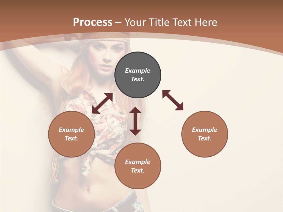 A Beautiful Woman In A Bikini Posing For A Picture PowerPoint Template