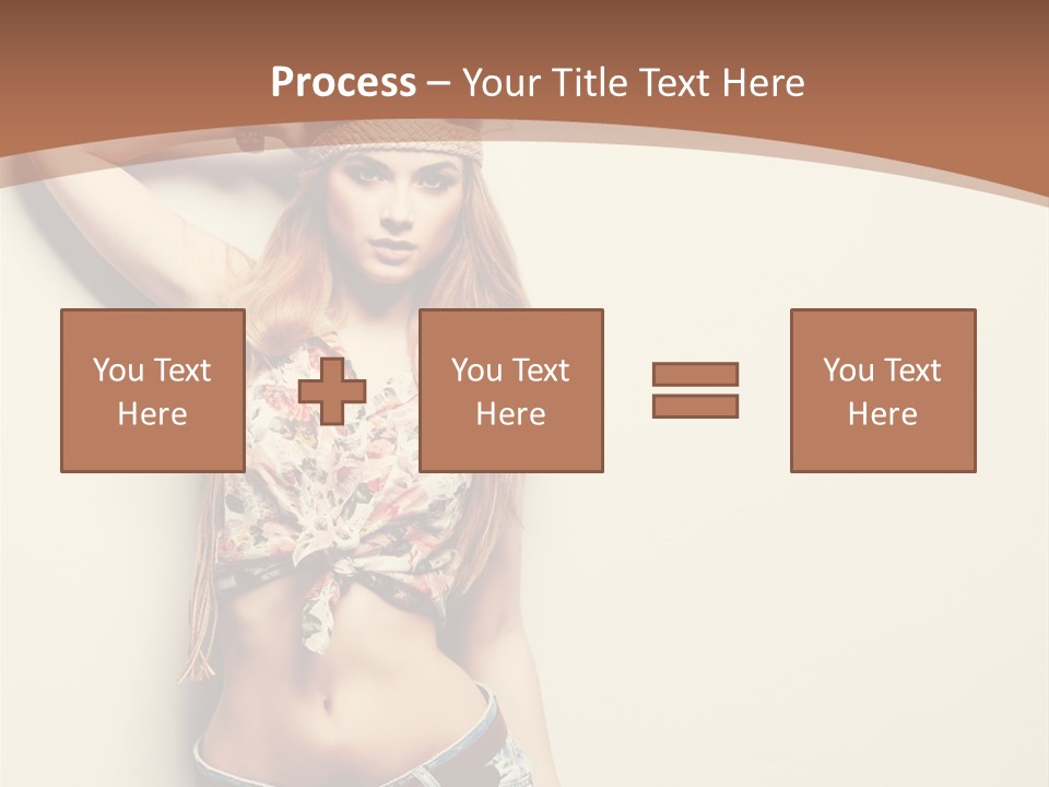 A Beautiful Woman In A Bikini Posing For A Picture PowerPoint Template