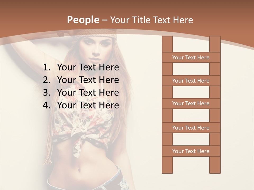 A Beautiful Woman In A Bikini Posing For A Picture PowerPoint Template