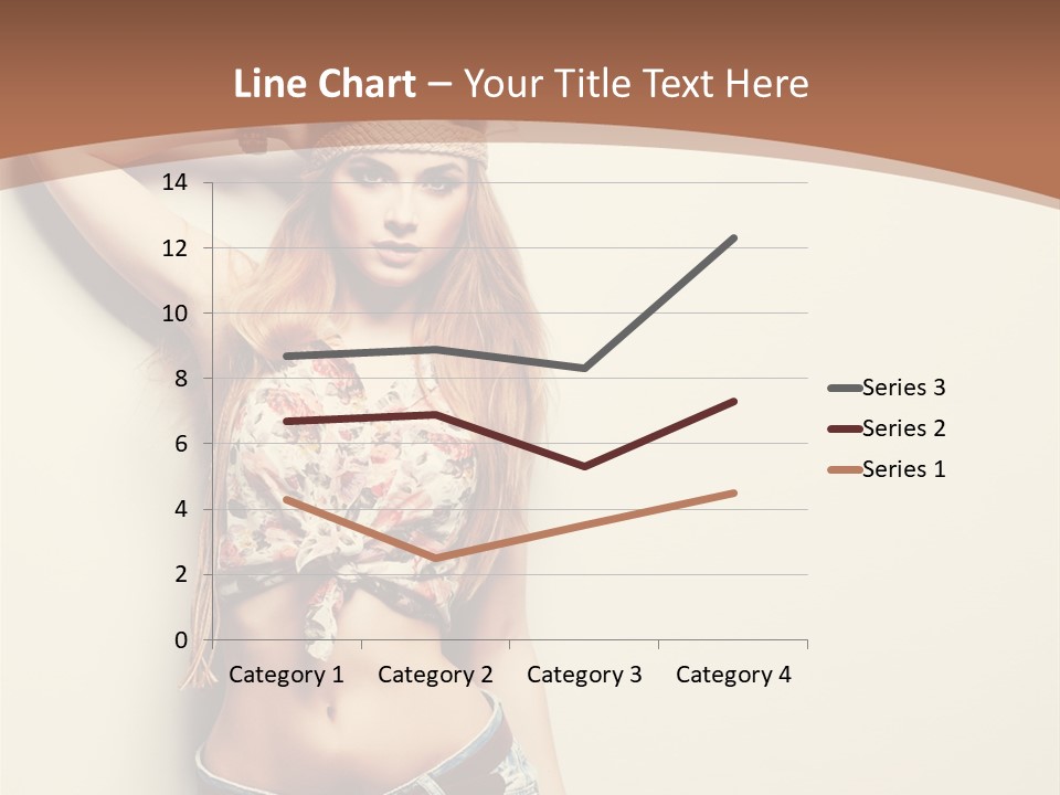 A Beautiful Woman In A Bikini Posing For A Picture PowerPoint Template