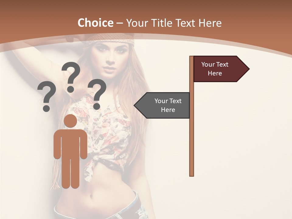 A Beautiful Woman In A Bikini Posing For A Picture PowerPoint Template