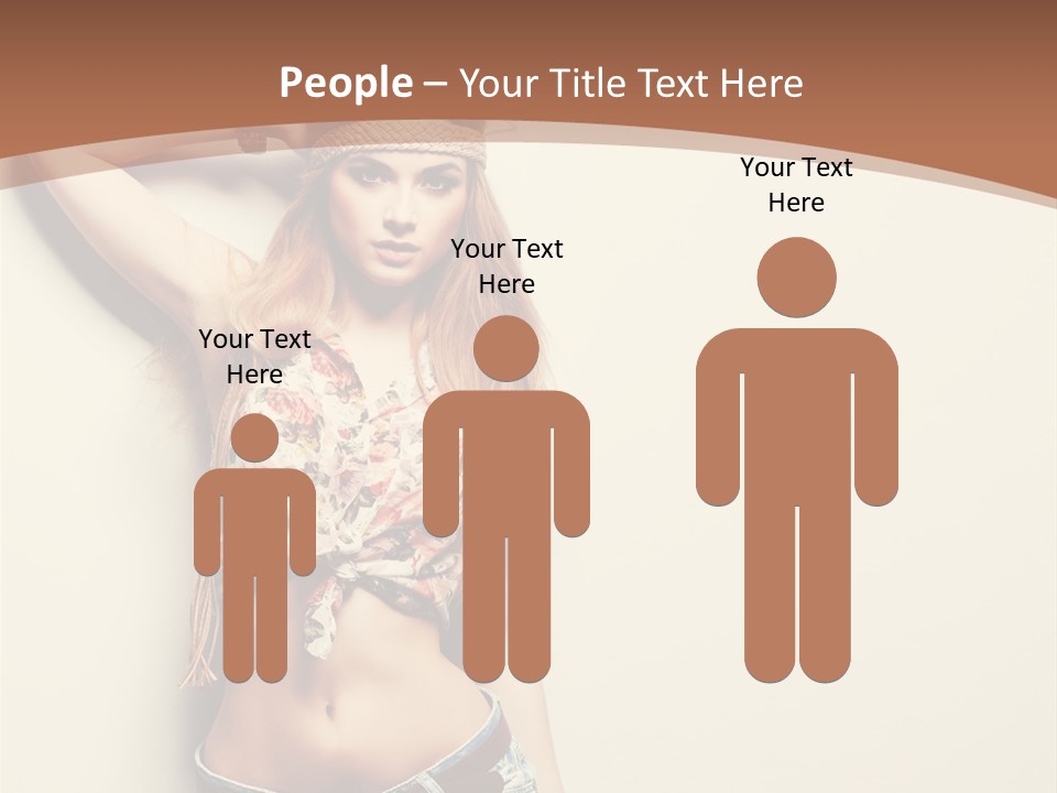 A Beautiful Woman In A Bikini Posing For A Picture PowerPoint Template
