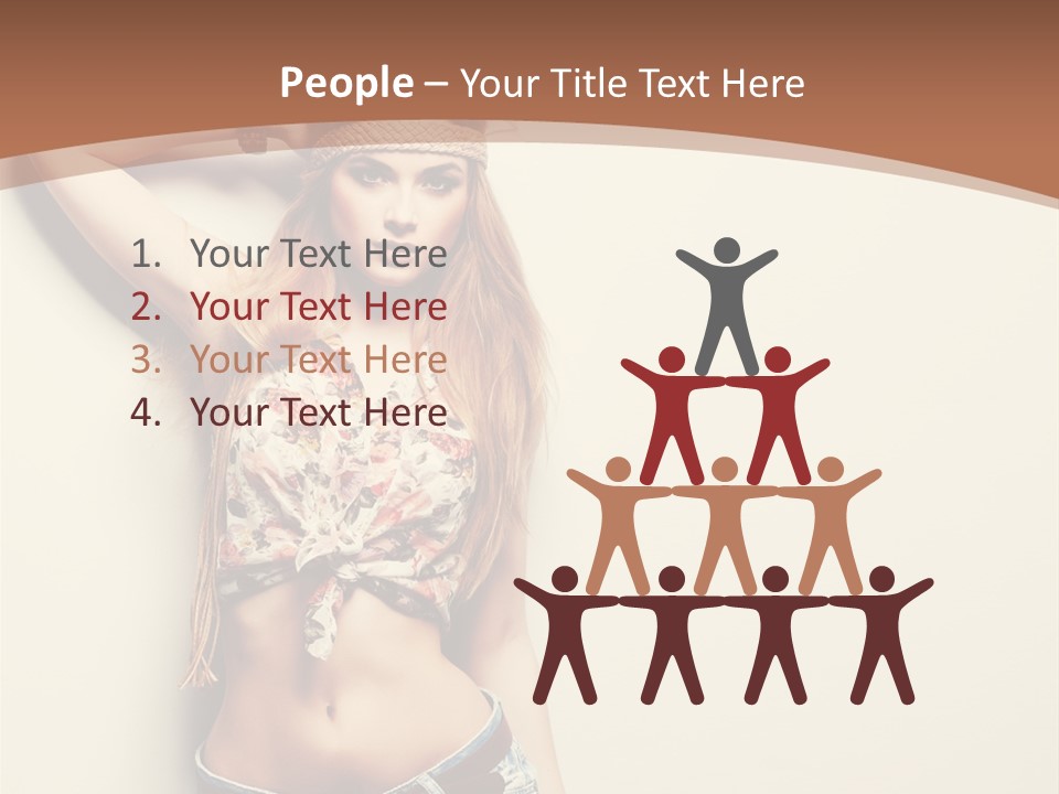 A Beautiful Woman In A Bikini Posing For A Picture PowerPoint Template