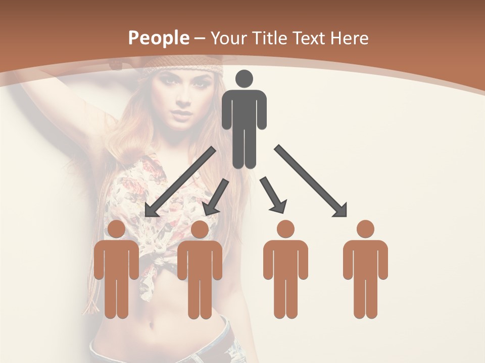 A Beautiful Woman In A Bikini Posing For A Picture PowerPoint Template