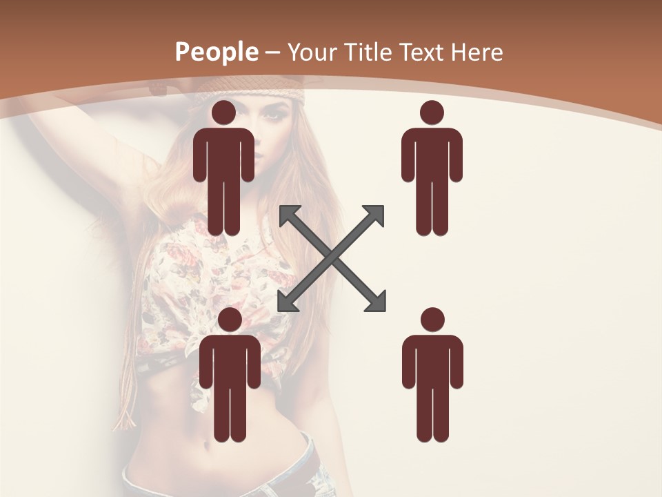 A Beautiful Woman In A Bikini Posing For A Picture PowerPoint Template
