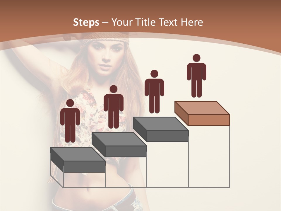 A Beautiful Woman In A Bikini Posing For A Picture PowerPoint Template