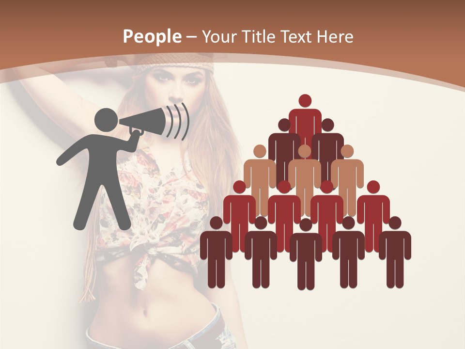 A Beautiful Woman In A Bikini Posing For A Picture PowerPoint Template