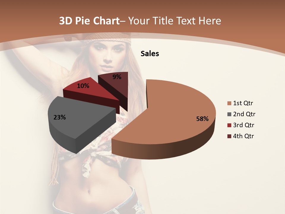 A Beautiful Woman In A Bikini Posing For A Picture PowerPoint Template