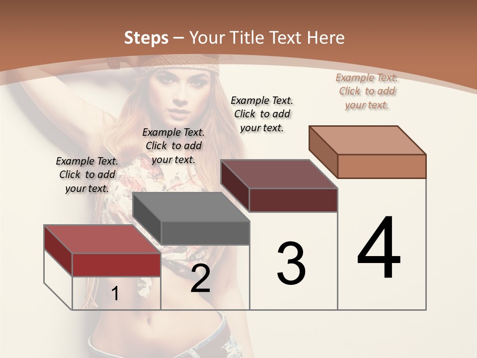 A Beautiful Woman In A Bikini Posing For A Picture PowerPoint Template