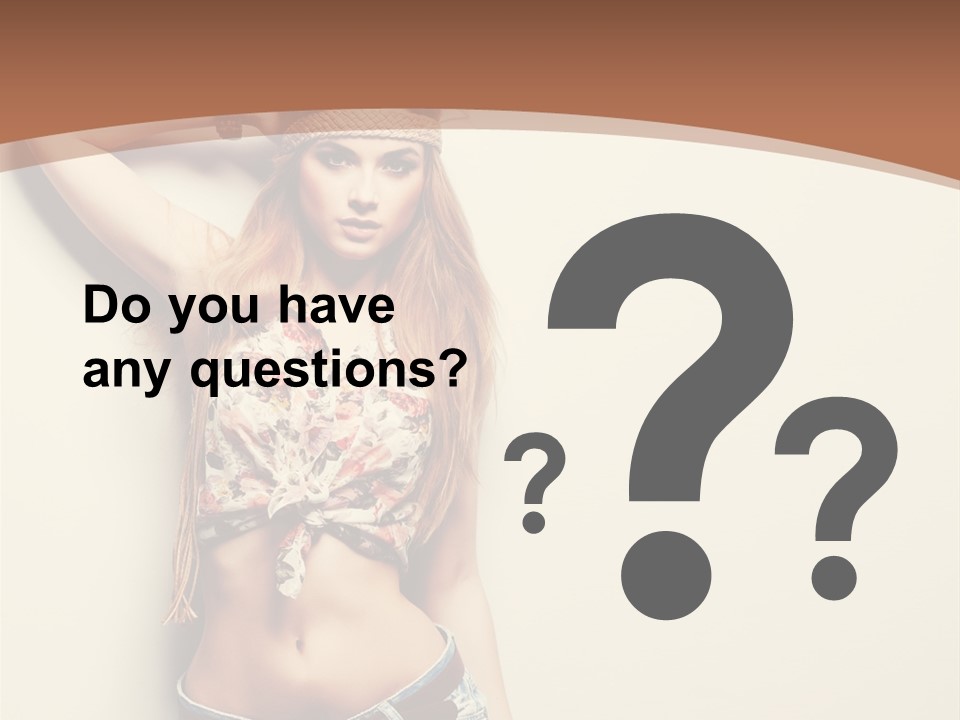 A Beautiful Woman In A Bikini Posing For A Picture PowerPoint Template