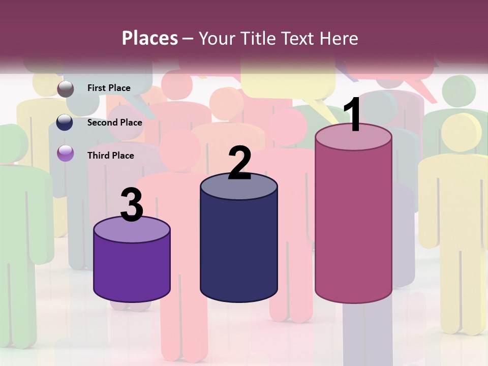 A Group Of Colorful People With Speech Bubbles PowerPoint Template