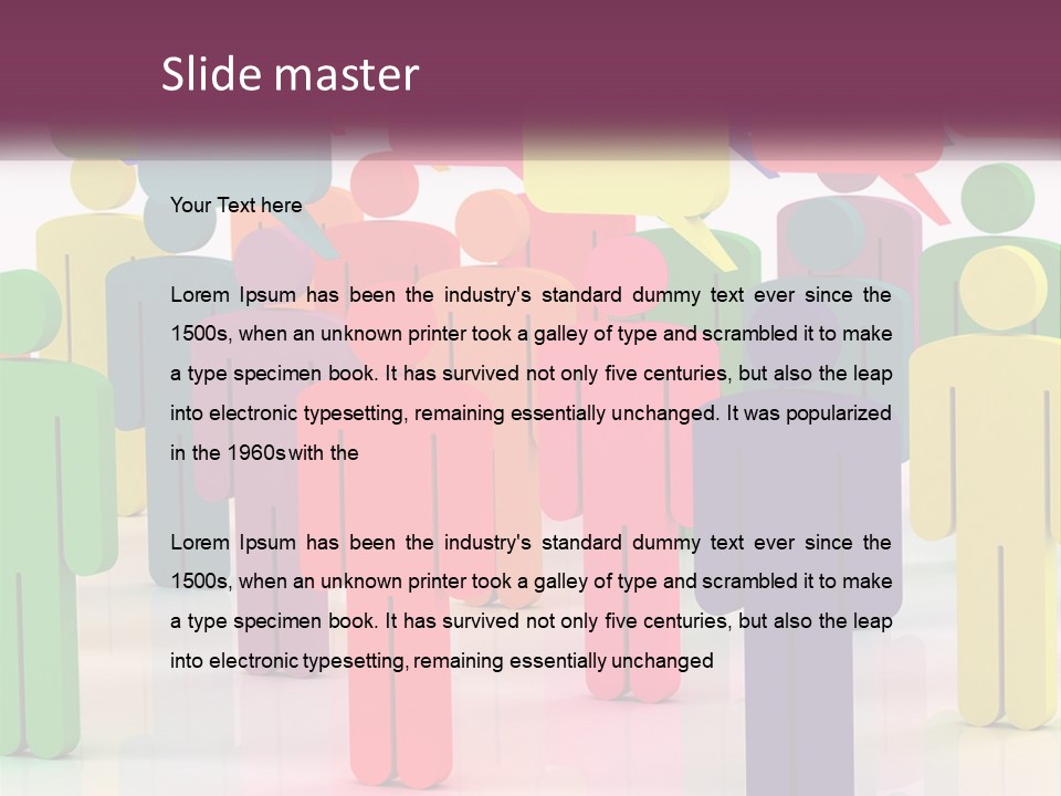 A Group Of Colorful People With Speech Bubbles PowerPoint Template