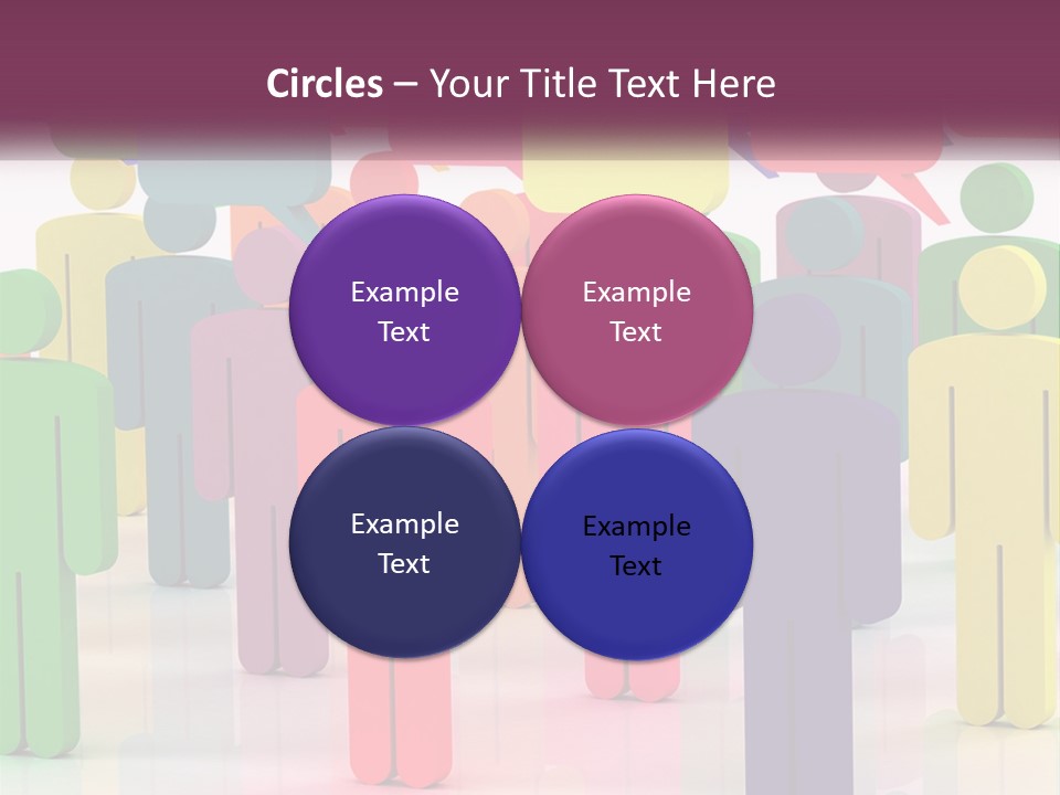 A Group Of Colorful People With Speech Bubbles PowerPoint Template