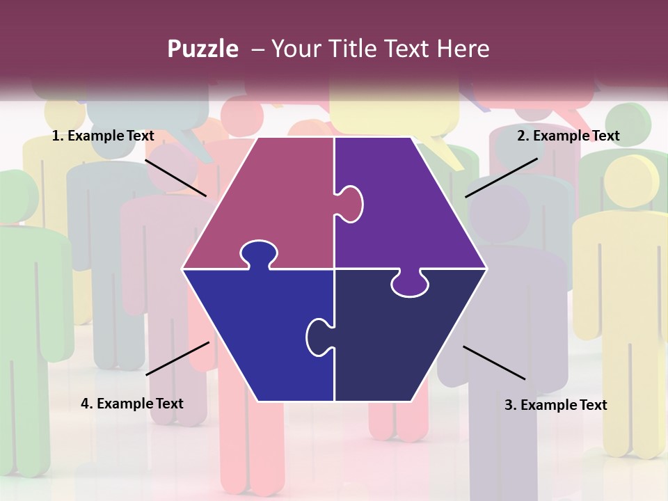 A Group Of Colorful People With Speech Bubbles PowerPoint Template