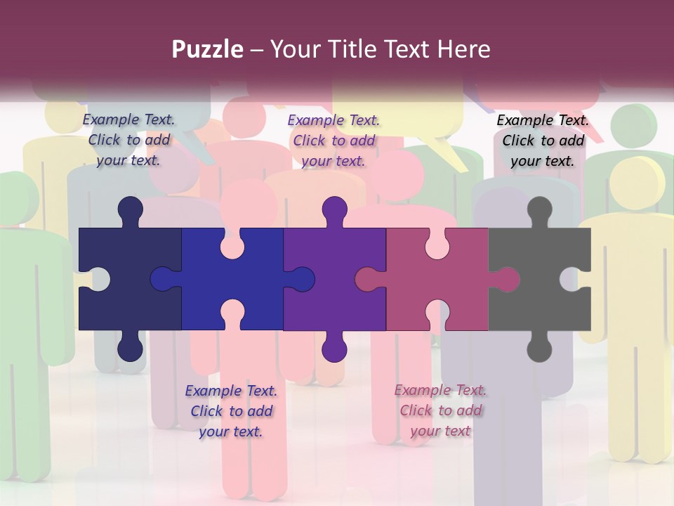 A Group Of Colorful People With Speech Bubbles PowerPoint Template