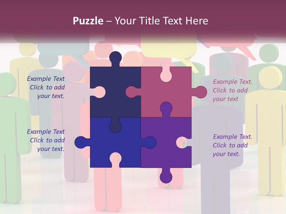 A Group Of Colorful People With Speech Bubbles PowerPoint Template