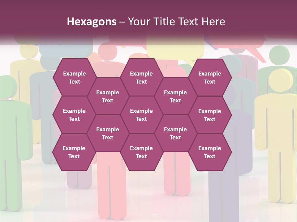 A Group Of Colorful People With Speech Bubbles PowerPoint Template