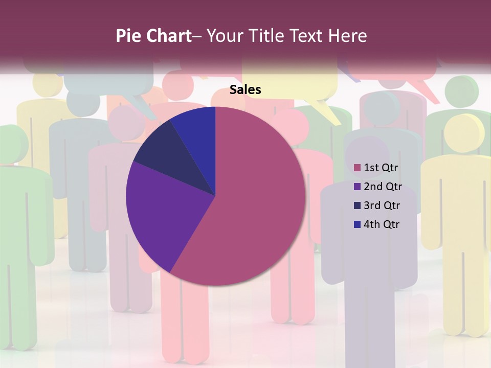 A Group Of Colorful People With Speech Bubbles PowerPoint Template