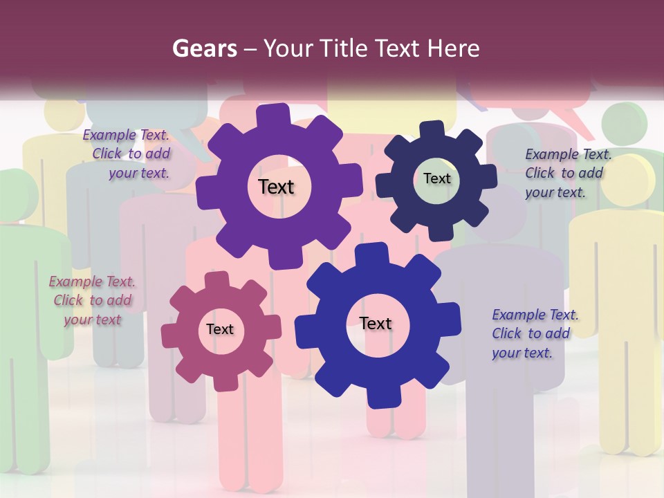 A Group Of Colorful People With Speech Bubbles PowerPoint Template