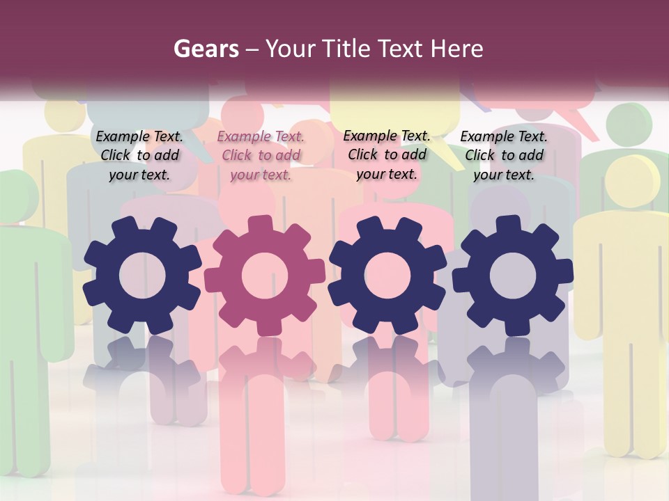 A Group Of Colorful People With Speech Bubbles PowerPoint Template