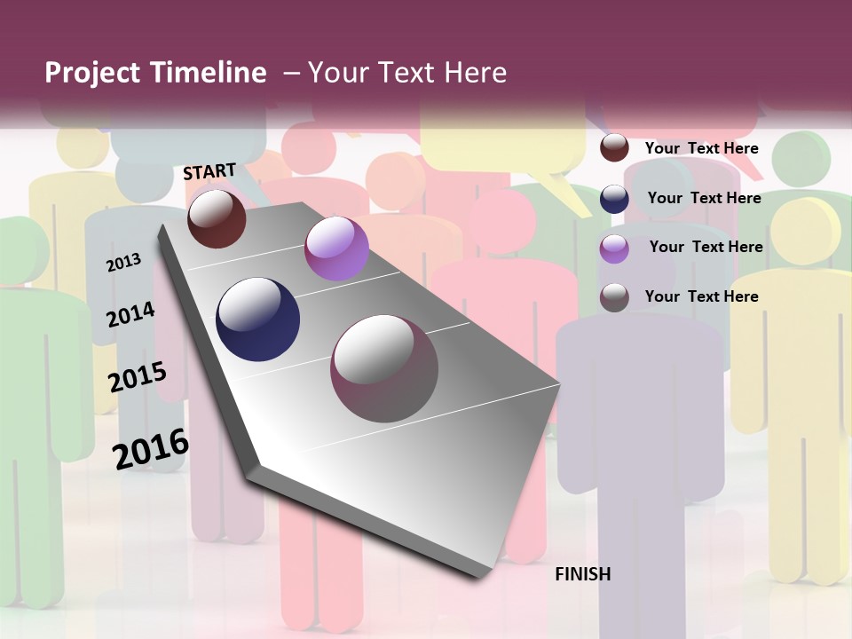 A Group Of Colorful People With Speech Bubbles PowerPoint Template