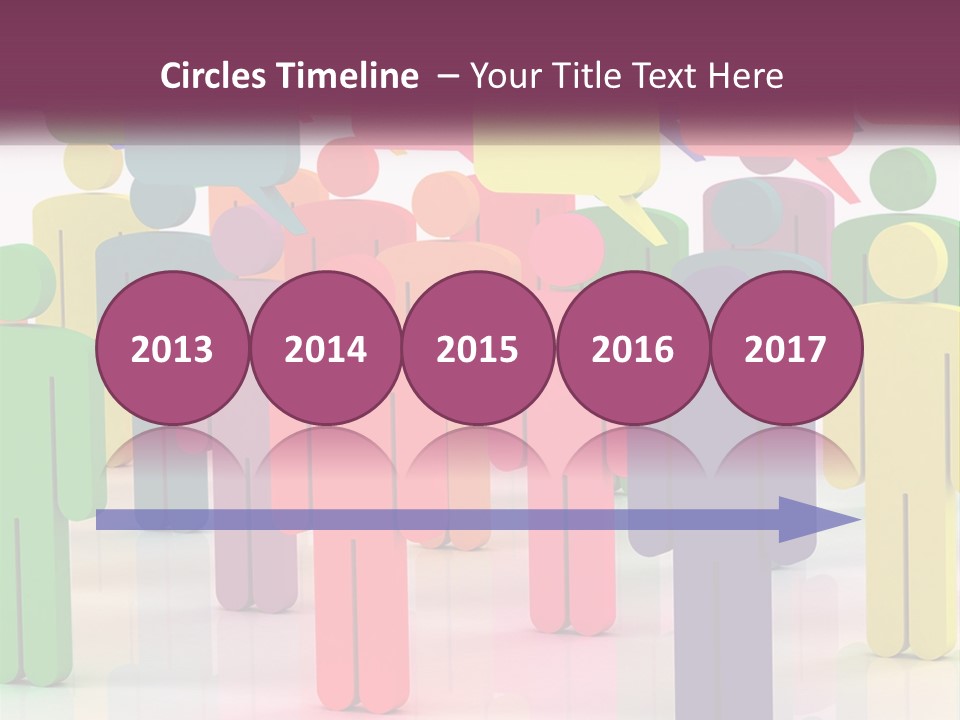 A Group Of Colorful People With Speech Bubbles PowerPoint Template