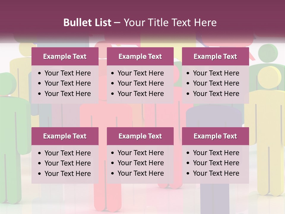 A Group Of Colorful People With Speech Bubbles PowerPoint Template
