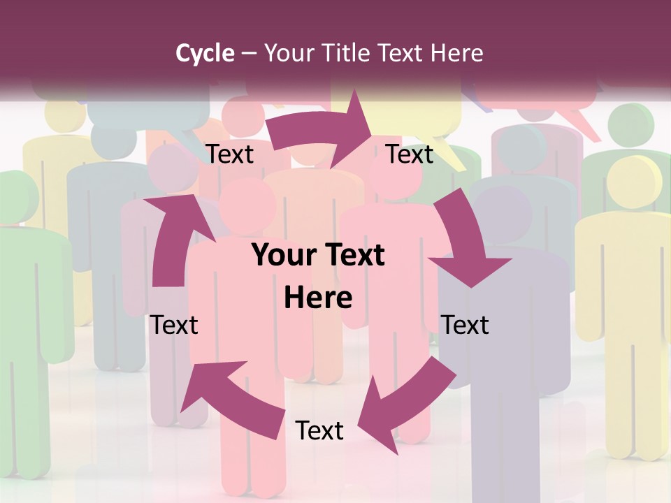 A Group Of Colorful People With Speech Bubbles PowerPoint Template
