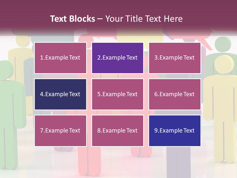 A Group Of Colorful People With Speech Bubbles PowerPoint Template