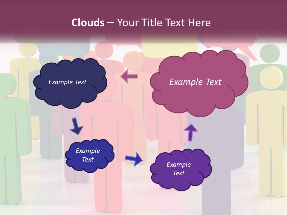 A Group Of Colorful People With Speech Bubbles PowerPoint Template