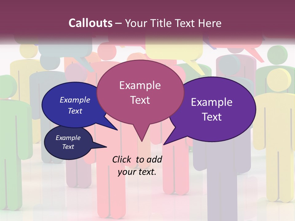 A Group Of Colorful People With Speech Bubbles PowerPoint Template