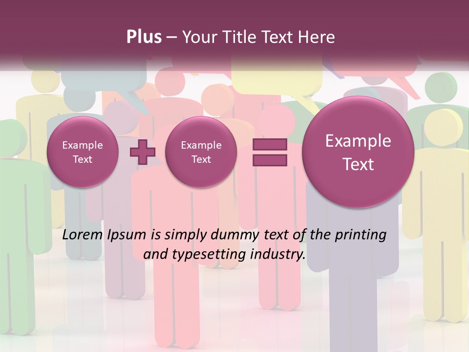 A Group Of Colorful People With Speech Bubbles PowerPoint Template