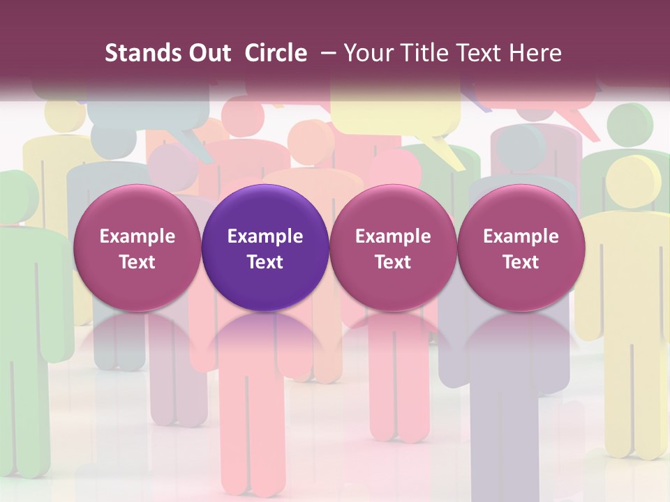 A Group Of Colorful People With Speech Bubbles PowerPoint Template