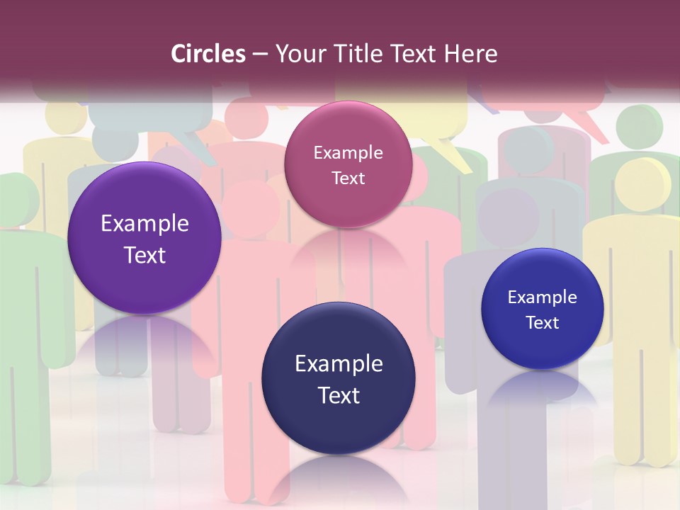 A Group Of Colorful People With Speech Bubbles PowerPoint Template