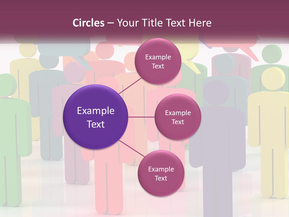 A Group Of Colorful People With Speech Bubbles PowerPoint Template
