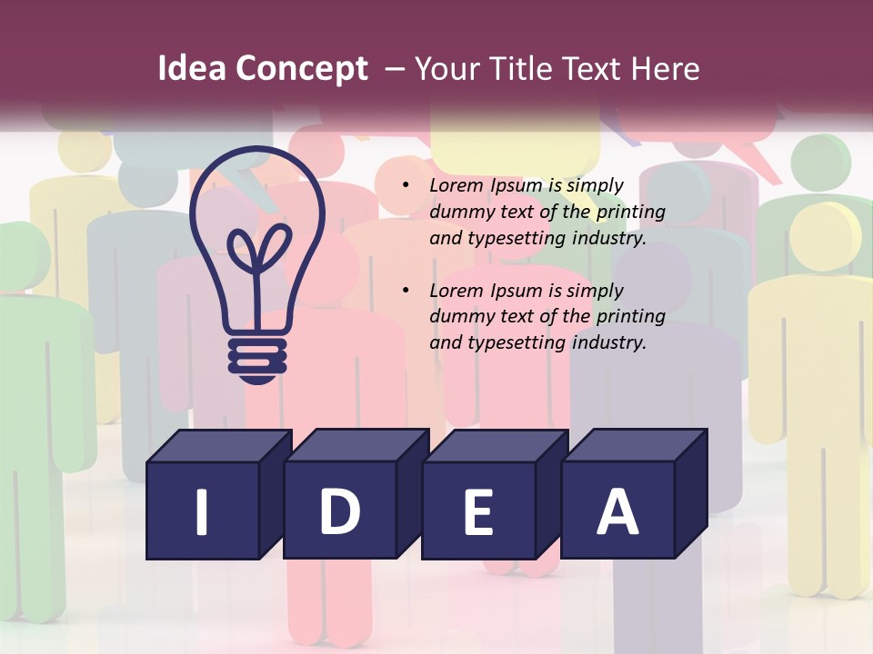A Group Of Colorful People With Speech Bubbles PowerPoint Template
