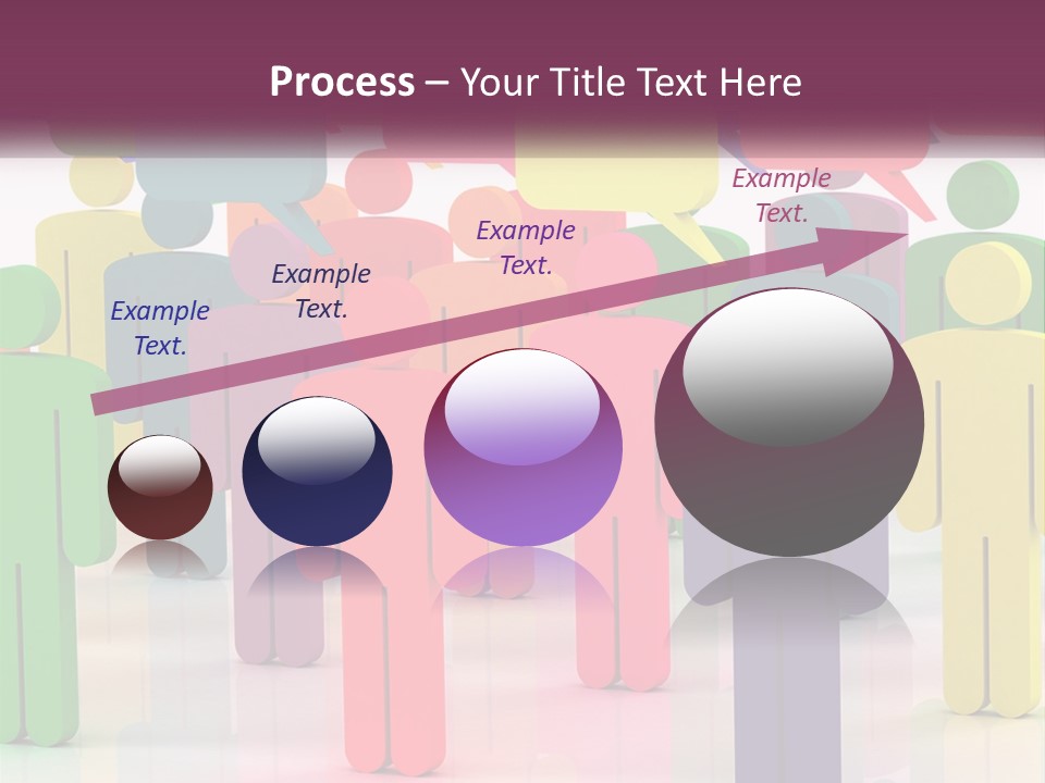 A Group Of Colorful People With Speech Bubbles PowerPoint Template