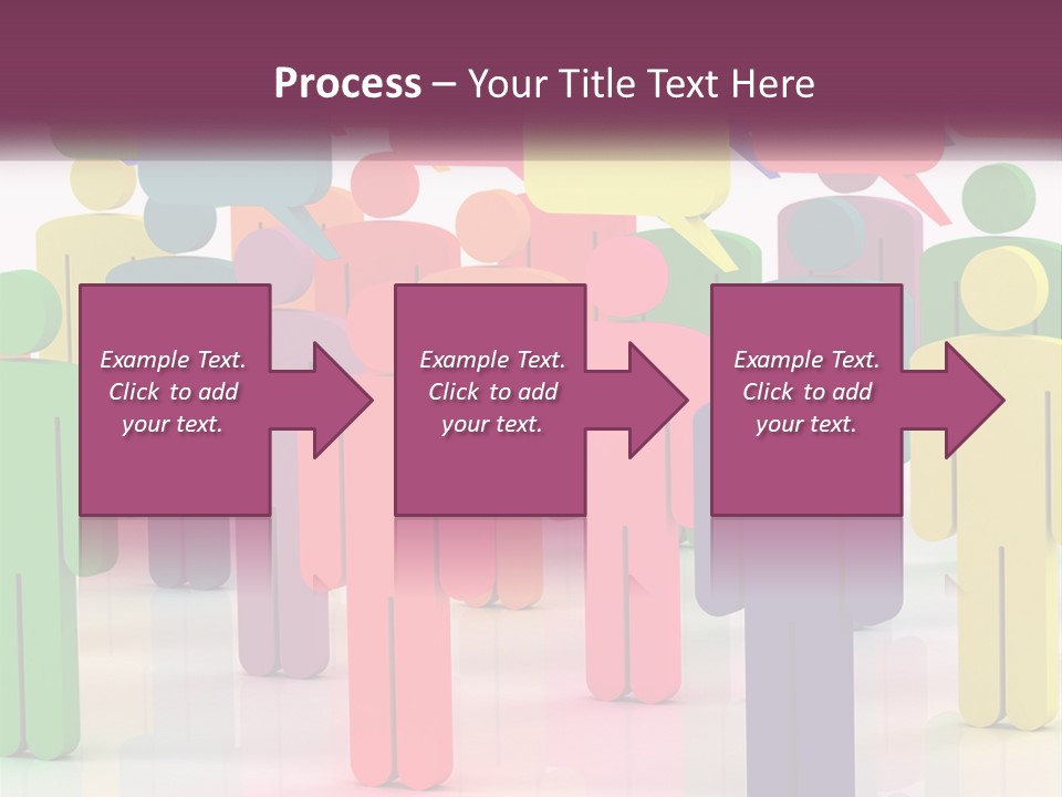 A Group Of Colorful People With Speech Bubbles PowerPoint Template