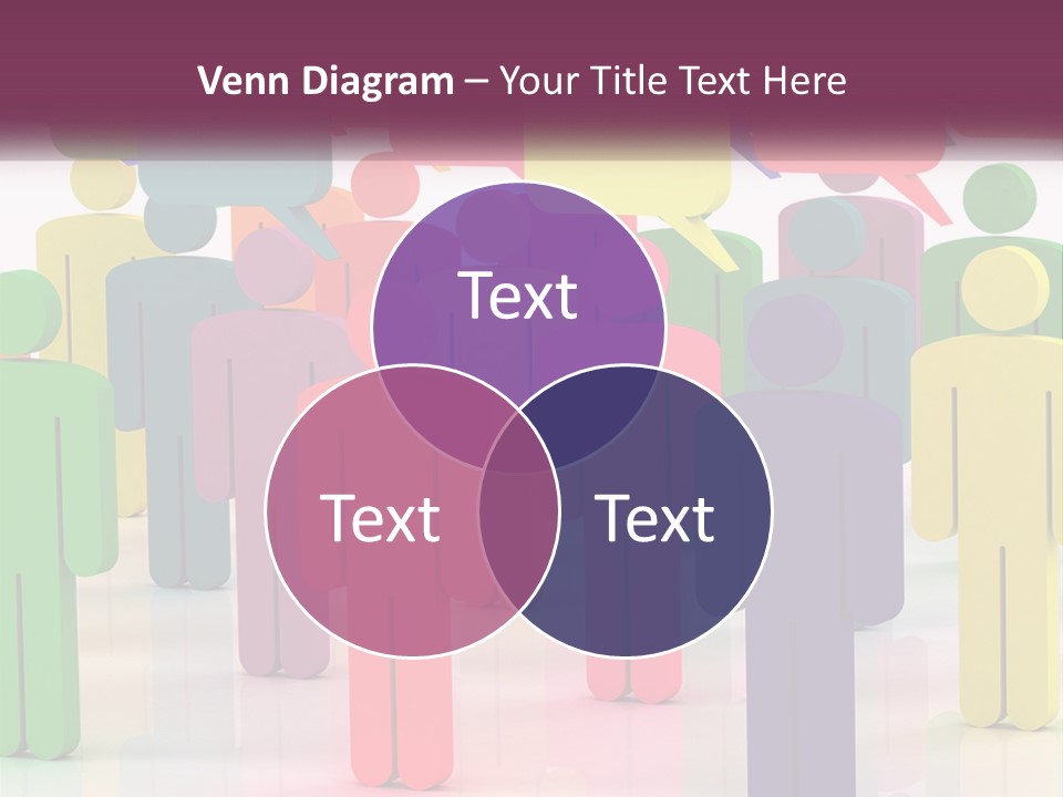 A Group Of Colorful People With Speech Bubbles PowerPoint Template