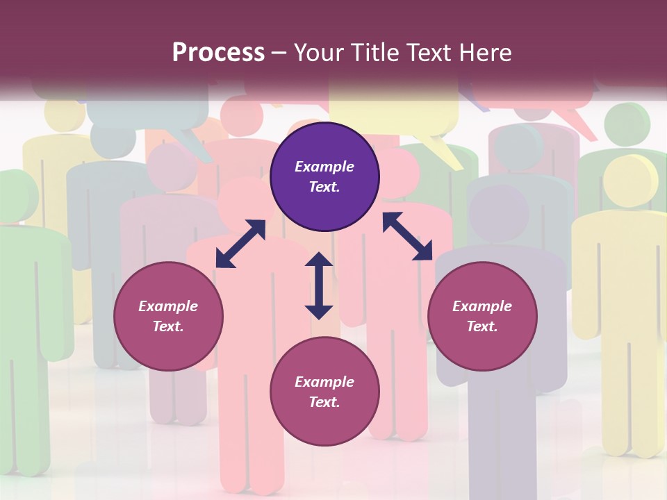 A Group Of Colorful People With Speech Bubbles PowerPoint Template