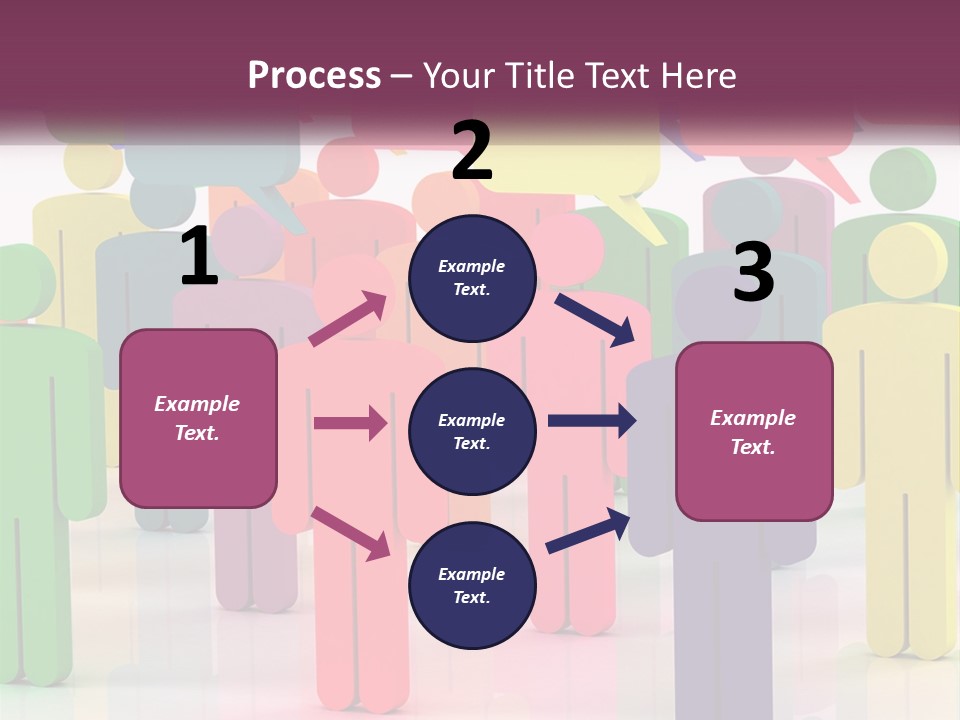 A Group Of Colorful People With Speech Bubbles PowerPoint Template