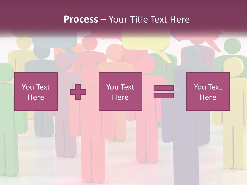 A Group Of Colorful People With Speech Bubbles PowerPoint Template