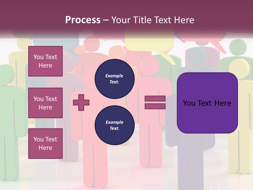 A Group Of Colorful People With Speech Bubbles PowerPoint Template