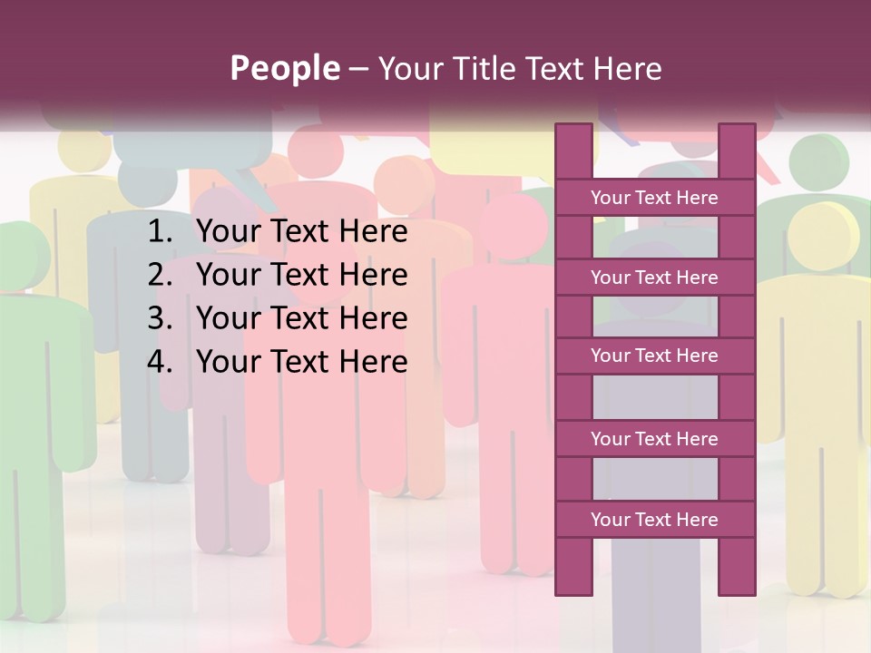 A Group Of Colorful People With Speech Bubbles PowerPoint Template